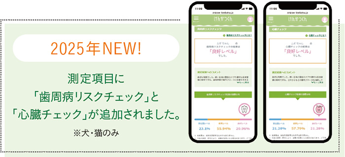 2025年から測定項目に歯周病リスクと心臓チェックが追加されました